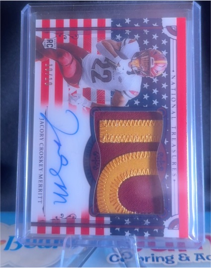 2025 Panini National Treasures #Stars & Stripes Tag Jacory Croskey-Merritt — front