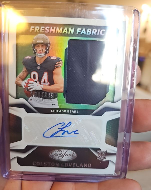 2025 Panini Certified Freshman Fabric Mirror Signatures #FBC-CLD Colston Loveland — front