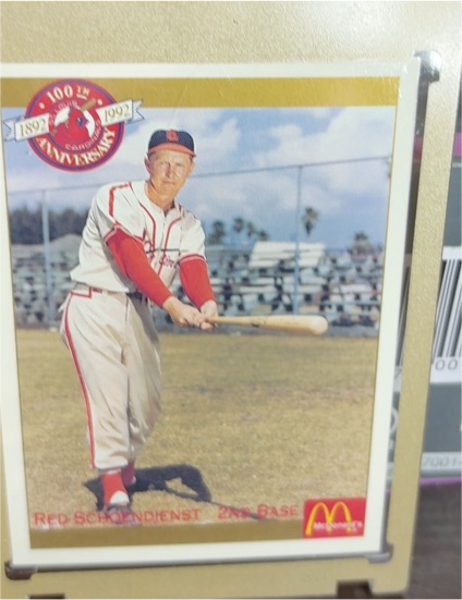 1992 Pacific McDonald's #21 Red Schoendienst — front
