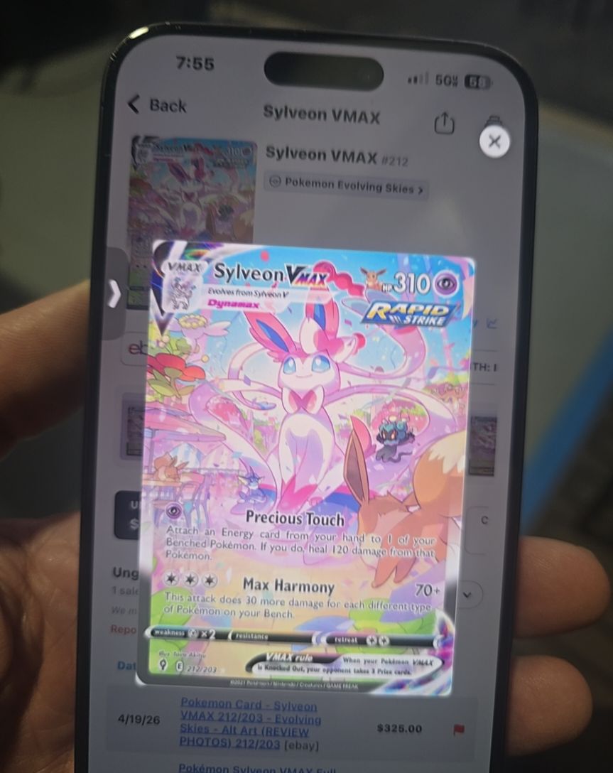 2023 Pokemon Evolving Skies #212 Sylveon VMAX — front
