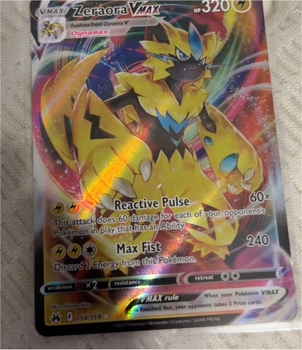 2023 Pokemon Crown Zenith #054 Zeraora VMAX — front