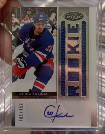 2012 Panini Certified Chris Kreider Rookie Auto Materials #ROOKIE — front