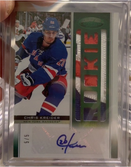 2012-13 Panini Certified #5 Chris Kreider Rookie Patch Auto — front