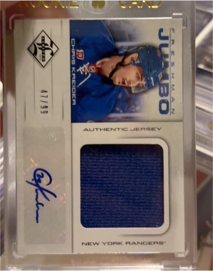 2012-13 Panini Limited Freshman Jumbo Materials #FJCK Chris Kreider — front