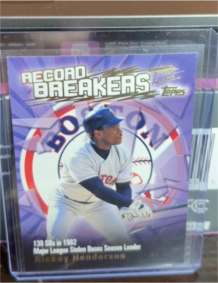 2002 Topps Record Breakers #RB-RH Rickey Henderson — front