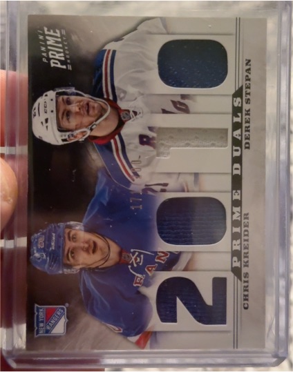 2012-13 Panini Prime Prime Duals #10 Chris Kreider/Derek Stepan — front