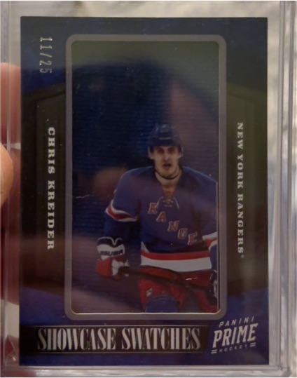 2013 Panini Prime Showcase Swatches Chris Kreider #/25 — front