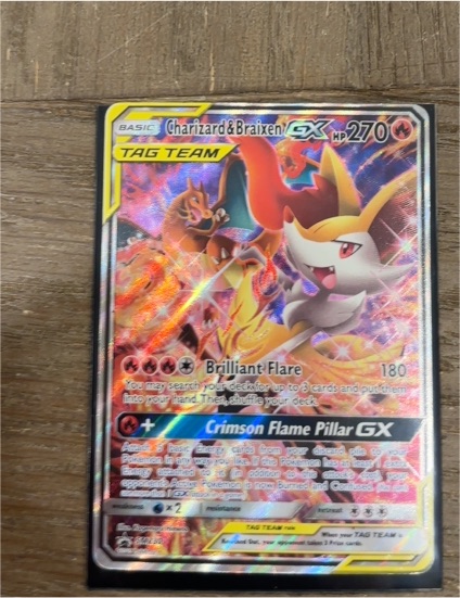 Pokémon Charizard & Braixen GX TAG TEAM SM230 — front