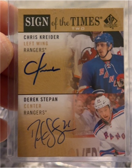 2010-11 Upper Deck SP Authentic Sign of the Times Two Chris Kreider & Derek Stepan — front