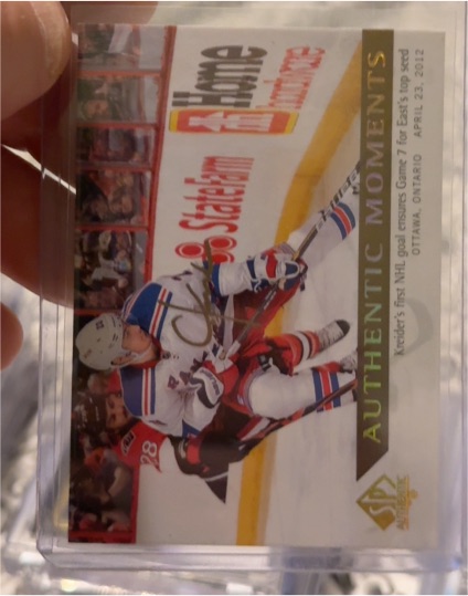 2012-13 SP Authentic Moments Chris Kreider Auto Gold Rookie — front