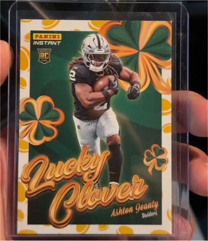 2025 Panini Instant #12 Ashton Jeanty Lucky Clover Rookie Card — front