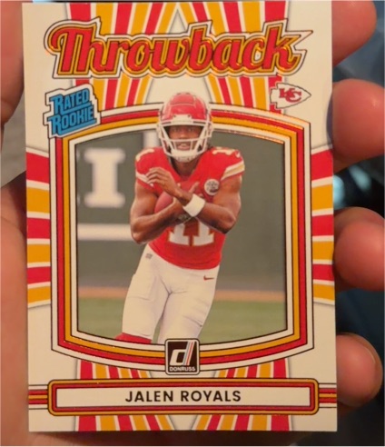 2025 Panini Donruss #50 Jalen Royals Rated Rookie Throwback — front