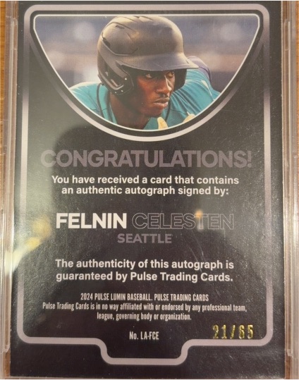 2024 Pulse Lumin Baseball #LA-FC-E Felnin Celesten — front