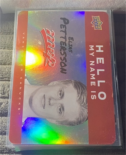 2025-26 Upper Deck MVP Hello My Name Is #HNI-12 Elias Pettersson — front