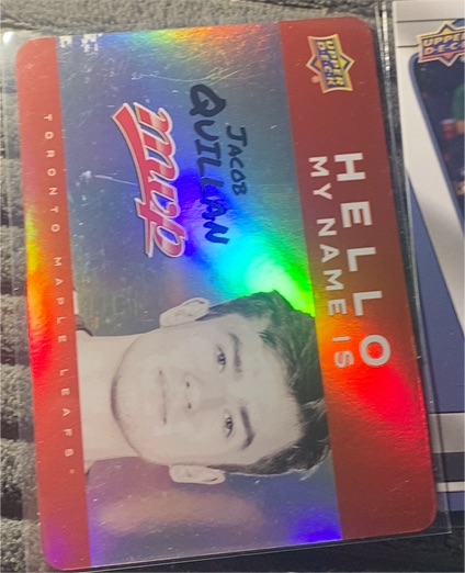 2025-26 Upper Deck MVP #HNI-11 Jacob Quillan Hello My Name Is — front