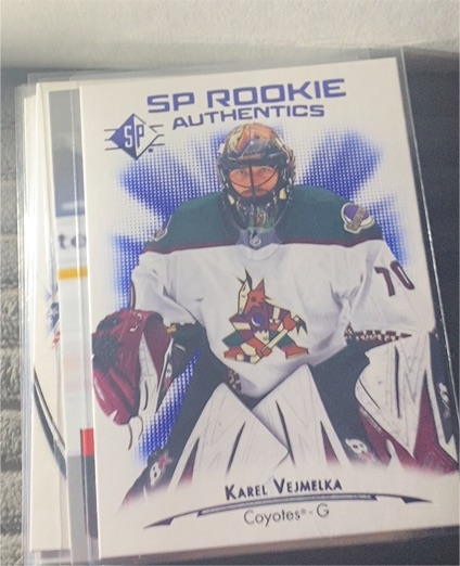 2021-22 Upper Deck SP Rookie Authentics Blue #120 Karel Vejmelka — front