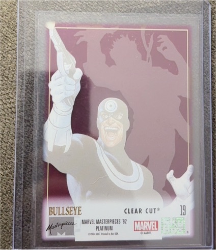 2024 Skybox Marvel Masterpieces '92 Platinum #19 Bullseye Clear Cut — front