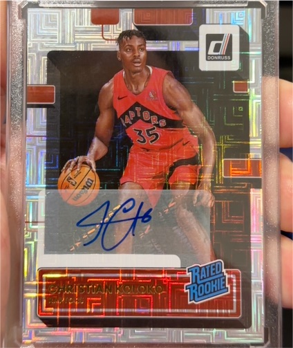 2022-23 Donruss #233 Christian Koloko Rated Rookie Choice Auto — front