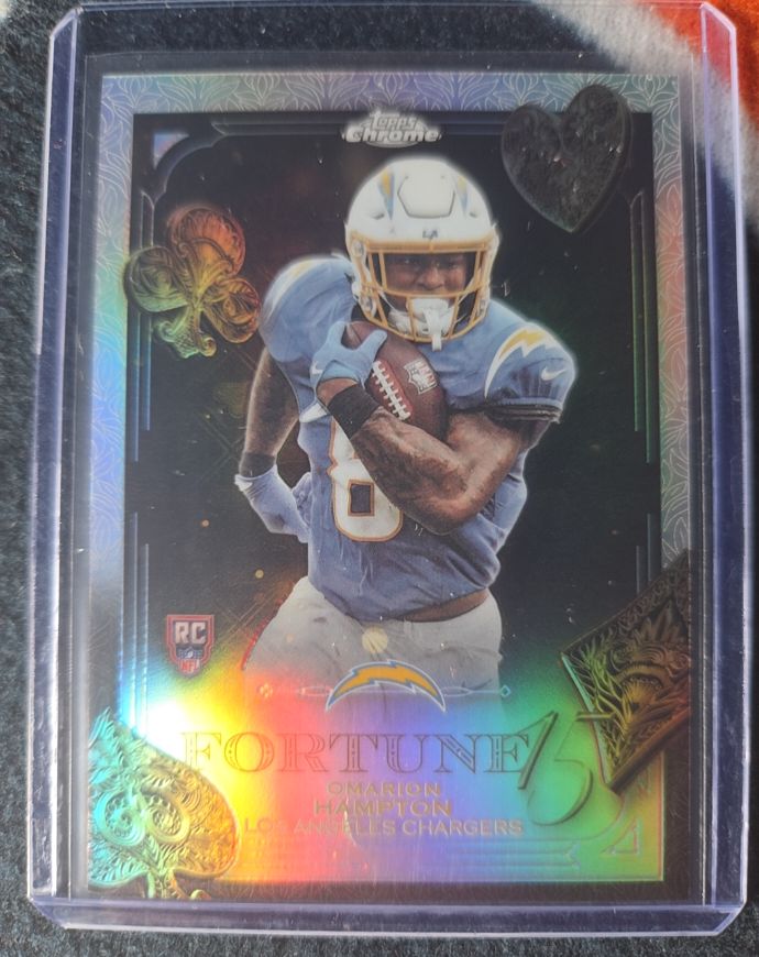 2025 Topps Chrome Fortune 15 #F15-25 Omarion Hampton — front
