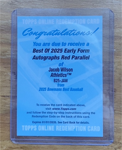 2025 Bowmans Best #B25-JAW Jacob Wilson — front