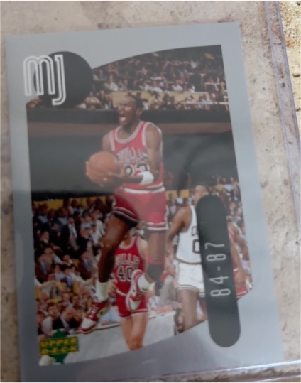 1998 Upper Deck MJ Sticker #12 Michael Jordan 84-87 Chicago Bulls — front