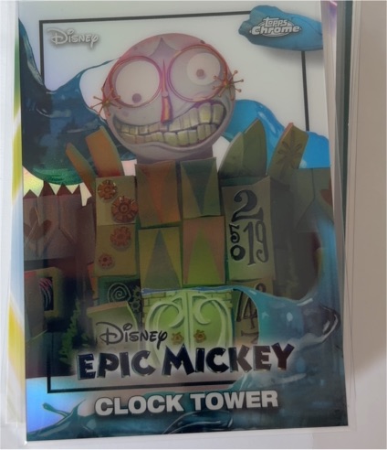 2026 Topps Disney Neon #EM-23 Epic Mickey Clock Tower (Topps Chrome) — front