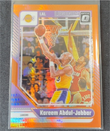 2024-25 Donruss Optic #228 Kareem Abdul-Jabbar Orange Shock — front