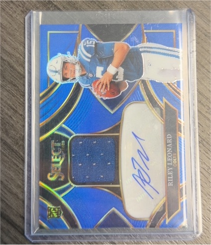 2025 Panini Select #RSMP-RLD Riley Leonard Rookie Signature Memorabilia — front