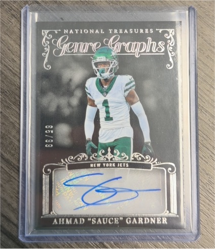 2025 Panini National Treasures Genre Graphs #66 Ahmad "Sauce" Gardner — front