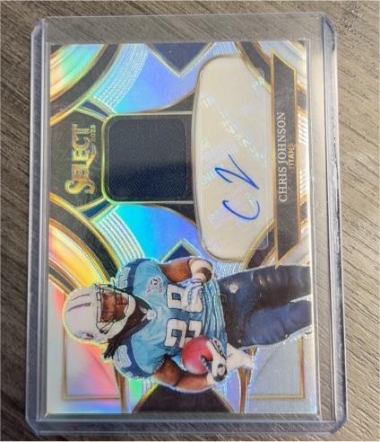 2025 Panini Select #SME-CJN Chris Johnson Silver Patch Auto /249 Titans — front