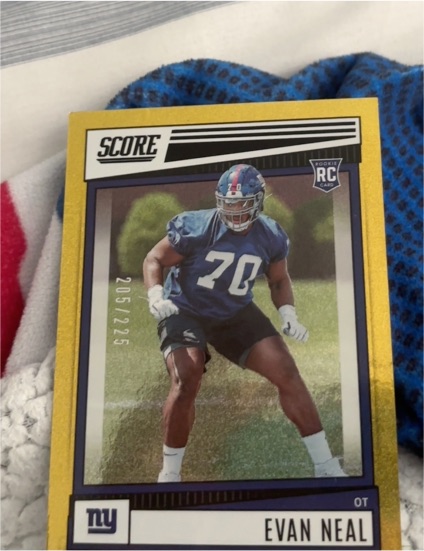 2022 Panini Score #320 Evan Neal Rookie — front