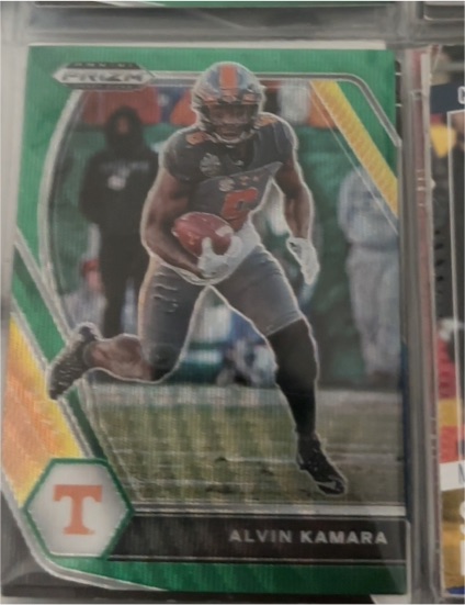 2021 Panini Prizm Draft Picks #39 Alvin Kamara Green Wave Prizm — front