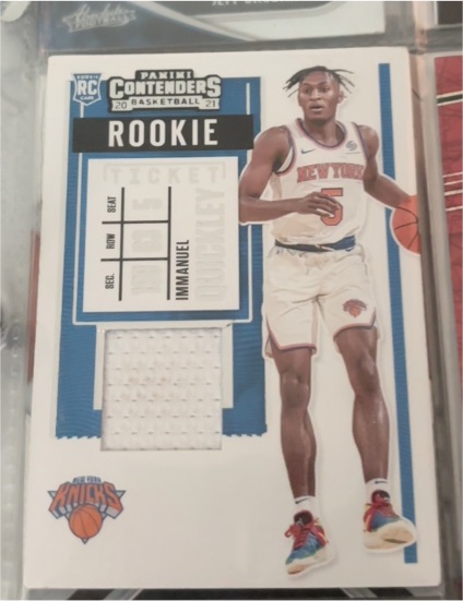 2020-21 Panini Contenders #RS-IQK Immanuel Quickley Rookie Ticket Swatches — front