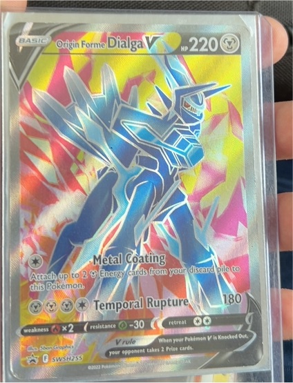 2022 Pokémon TCG SWSH255 Origin Forme Dialga V — front