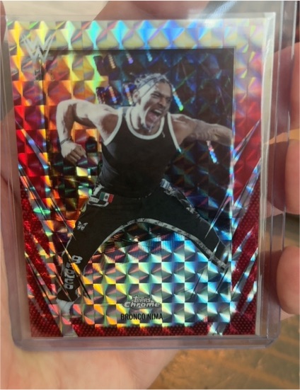 2026 Topps Chrome WWE #103 Bronco Nima X-Fractor — front