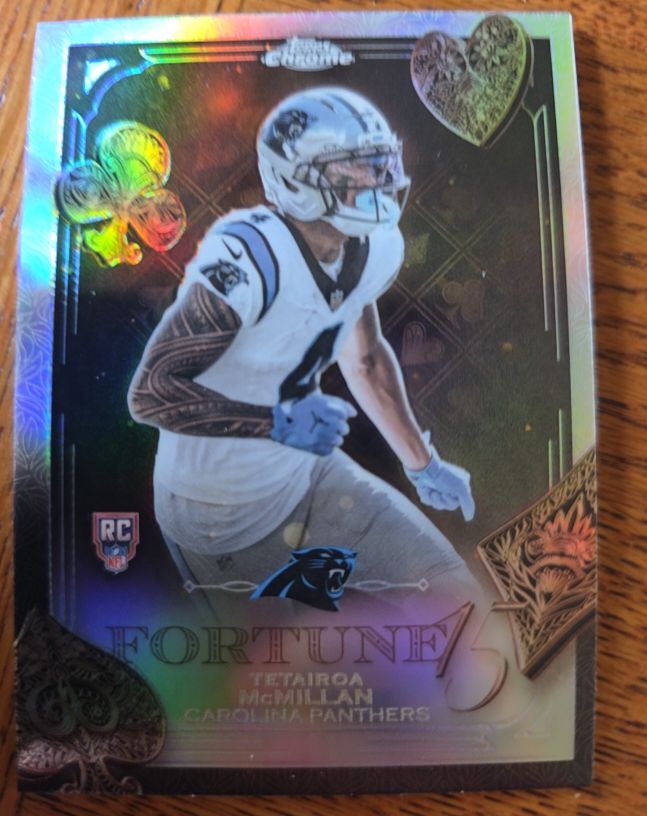 2025 Topps Chrome #F15-19 Tetairoa McMillan Fortune 15 Rookie Refractor — front