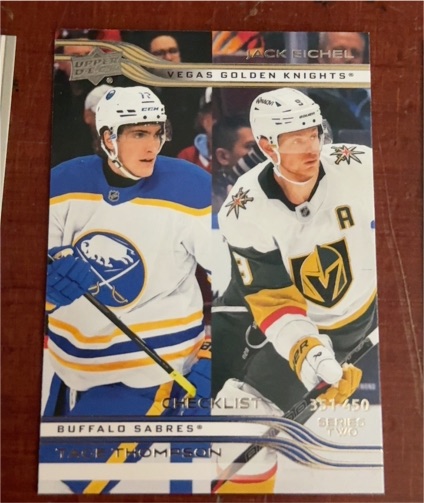 2025-26 Upper Deck #450 Jack Eichel / Tage Thompson — front