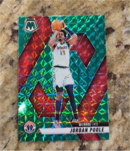 2024-25 Panini Mosaic #197 Jordan Poole Green Mosaic Prizm — front
