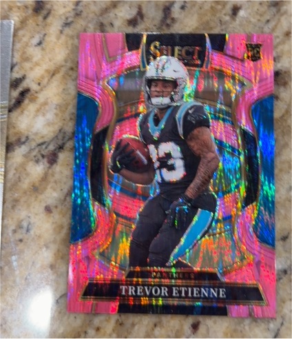 2025 Panini Select #45 Trevor Etienne Pink Prizm Shock — front