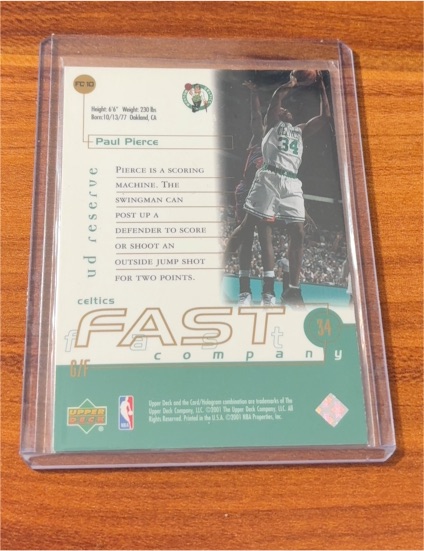 2000-01 Upper Deck Reserve Fast Company #FC10 Paul Pierce — front