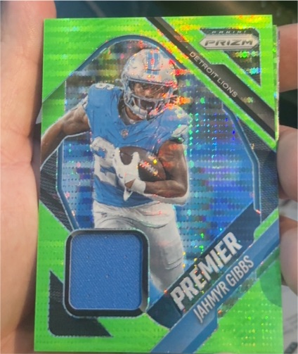 2025 Panini Prizm Premier Jerseys #PJY-JGB Jahmyr Gibbs — front