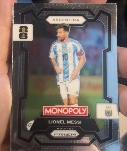 2026 Panini Prizm Monopoly FIFA World Cup #1 Lionel Messi — front