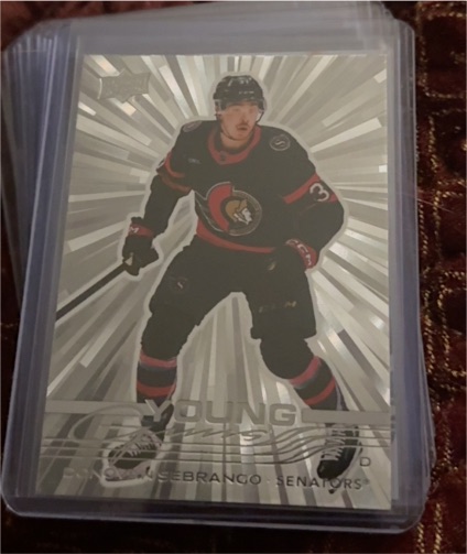 2025-26 Upper Deck #229 Donovan Sebrango Young Guns Outburst — front