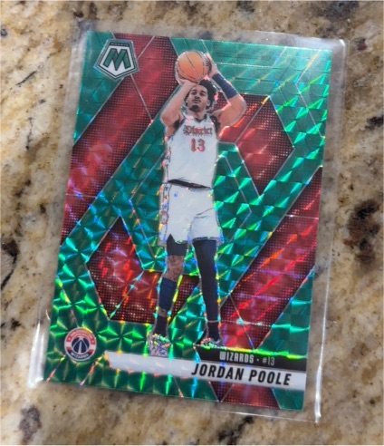 2024-25 Panini Mosaic #197 Jordan Poole Green Mosaic Prizm — front