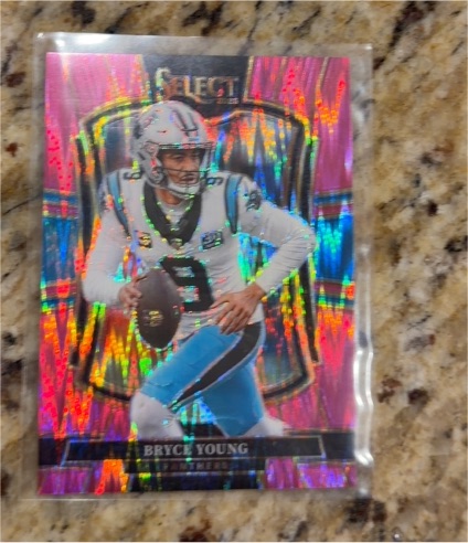 2025 Panini Select #145 Bryce Young Pink Prizm Shock — front