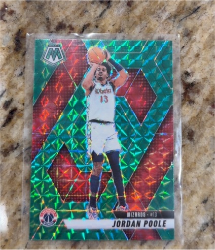 2024-25 Panini Mosaic #197 Jordan Poole Green Mosaic Prizm — front