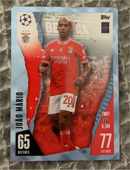 2023-24 Topps Match Attax UEFA #276 João Mário Benfica — front