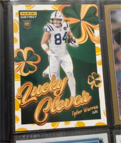 2025 Panini Instant #16 Tyler Warren Lucky Clover — front