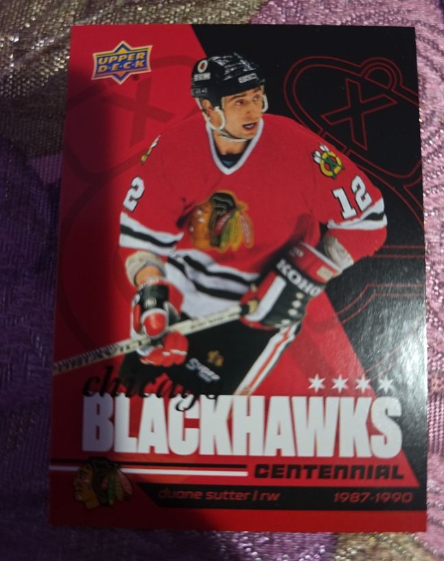 2025-26 Upper Deck Chicago Blackhawks Centennial #12 Duane Sutter — front