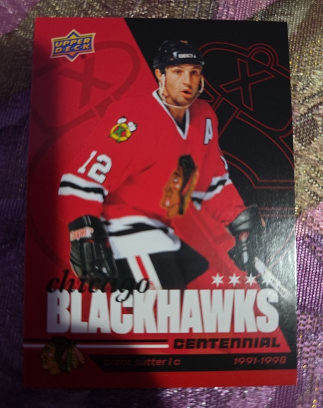 2025 Upper Deck Chicago Blackhawks Centennial Brent Sutter — front